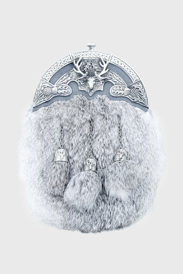 Grey Chinchilla Fur Stag Dress Sporran