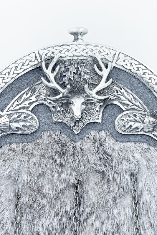 Grey Chinchilla Stag Dress Sporran