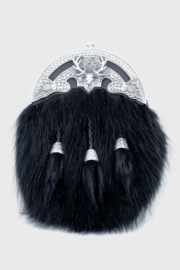 Black Racoon Fur Stag Dress Sporran