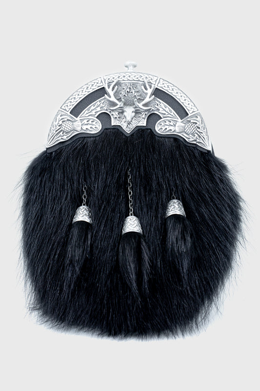 Black Racoon Stag Dress Sporran