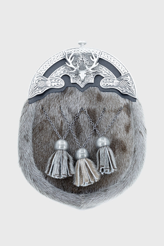 Mid Grey Seal Stag Dress Sporran