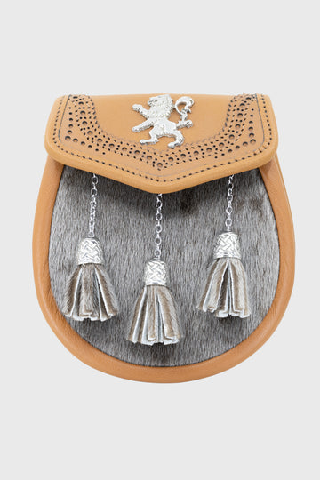 Tan Leather and Grey Sporran