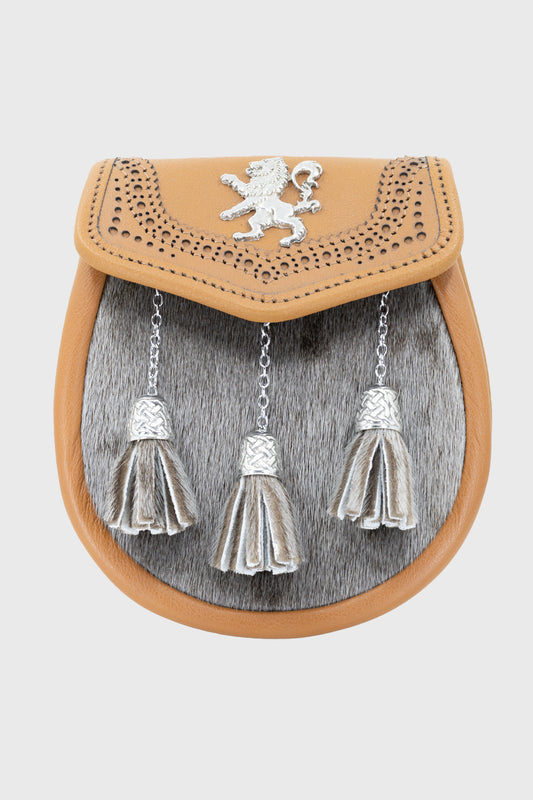 Tan Leather and Grey Sporran