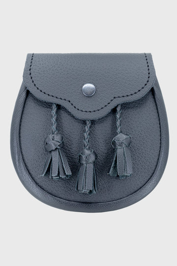 Black Leather Embroidered Day Sporran