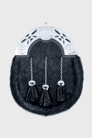 Black Seal Skin Celtic Dress Sporran