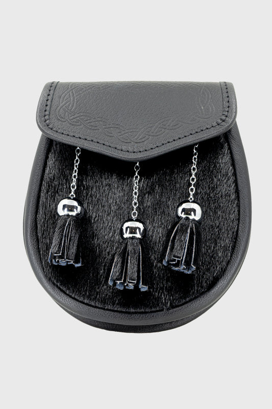 Black Seal & Black Leather Sporran