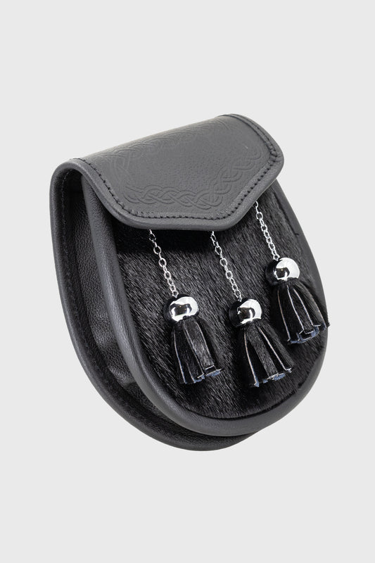 Black Seal & Black Leather Sporran
