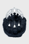 Pride Black Rabbit Fur Pewter Dress Sporran