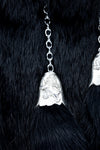 Pride Black Rabbit Fur Pewter Dress Sporran