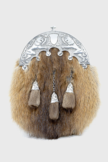 Pride Brown Musquash Pewter Dress Sporran