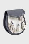 Black Leather and Light Grey Seal Sporran