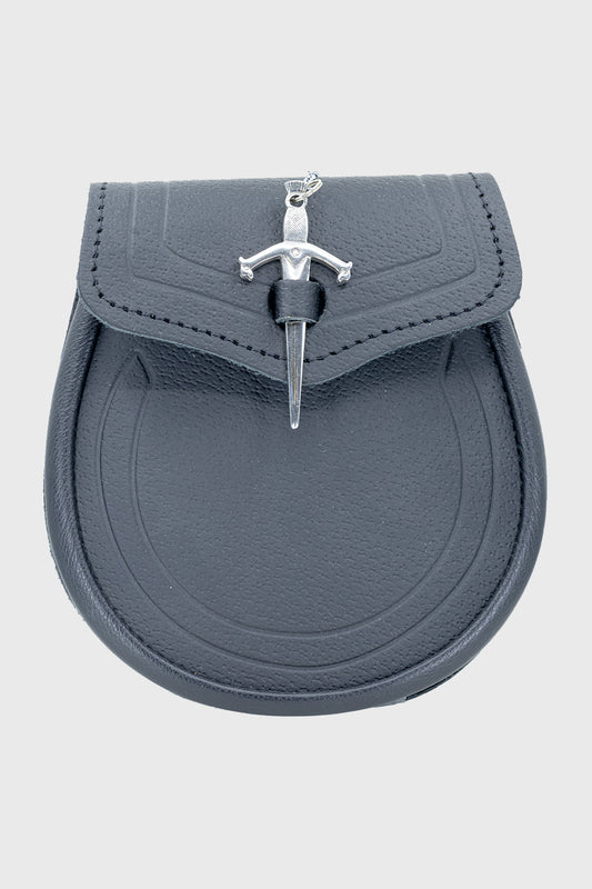 Black Leather with Sword Sporran