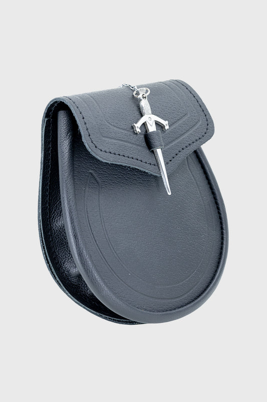 Black Leather with Sword Sporran