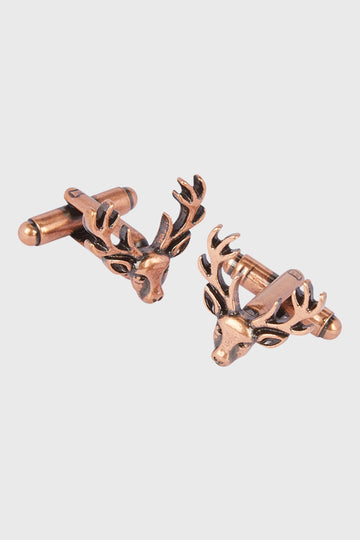 Stag Head Cufflinks - Copper