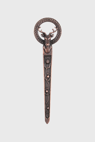 Stag & Thistles Pewter Kilt Pin - Chocolate Bronze
