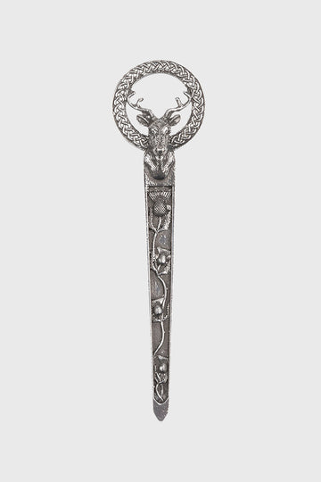 Stag & Thistles Pewter Kilt Pin - Polished