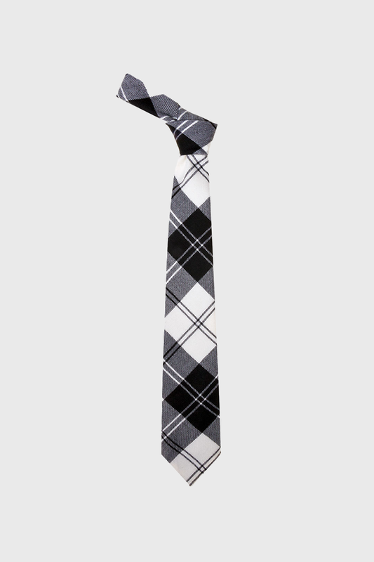 Erskine Black & White Tartan Tie