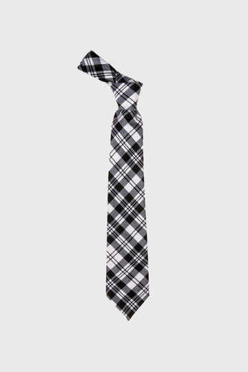Scott Black & White Modern Tartan Tie