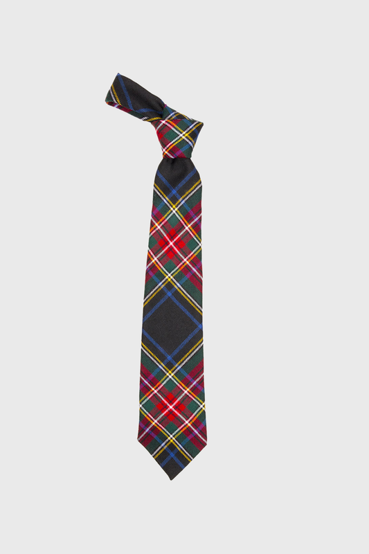 Stewart Black Modern Tartan Tie