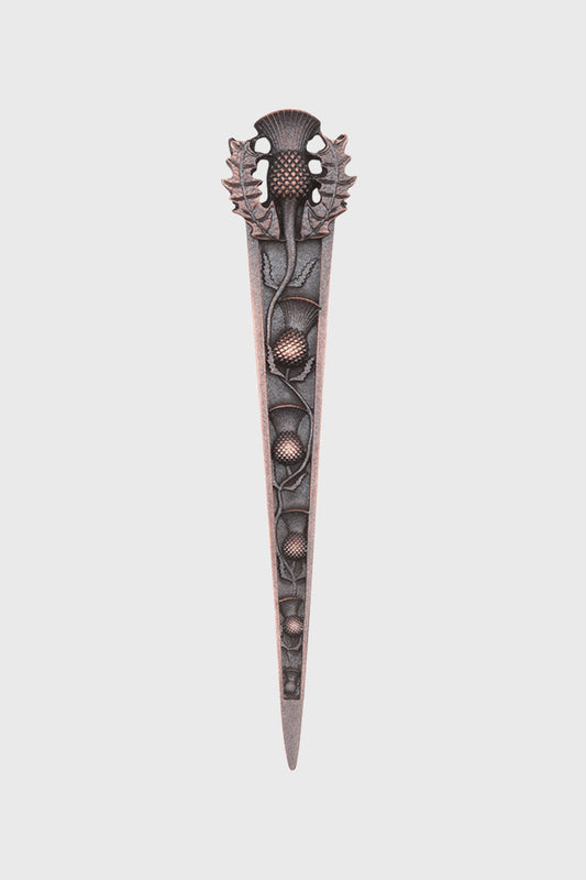 Thistle Pewter Kilt Pin - Chocolate Bronze