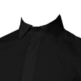 Black Cutaway Collar Shirt