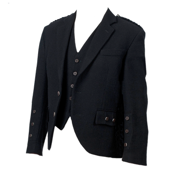 Black Crail Herringbone Tweed