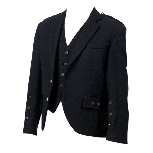 Black Crail Herringbone Tweed