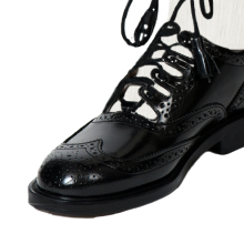 Black Leather Ghillie Brogues