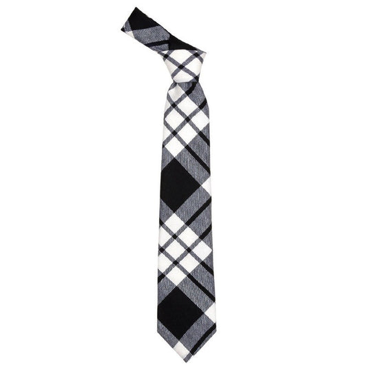 MacFarlane Black & White Modern Tartan Tie