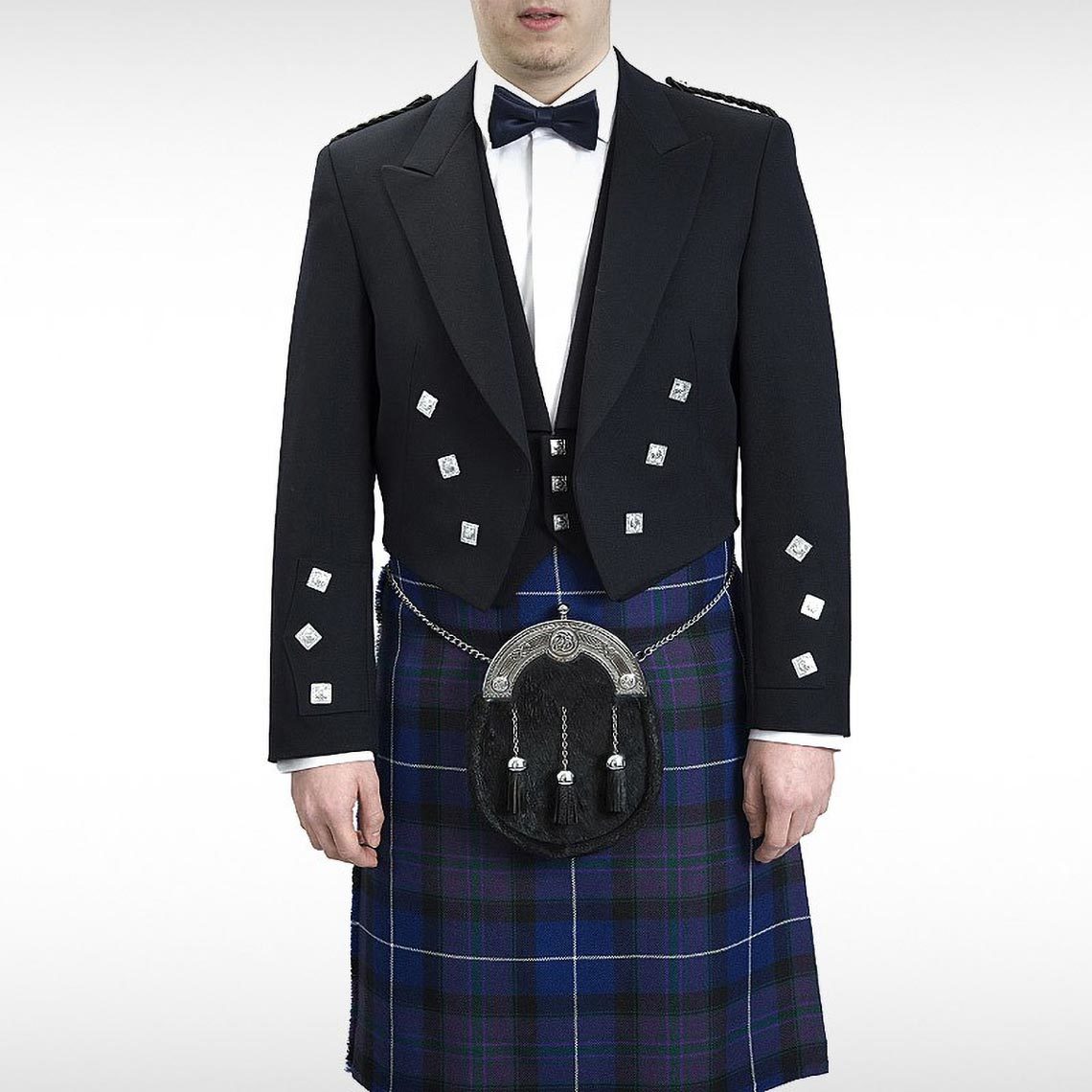 Black Oban Prince Charlie Jacket & Waistcoat