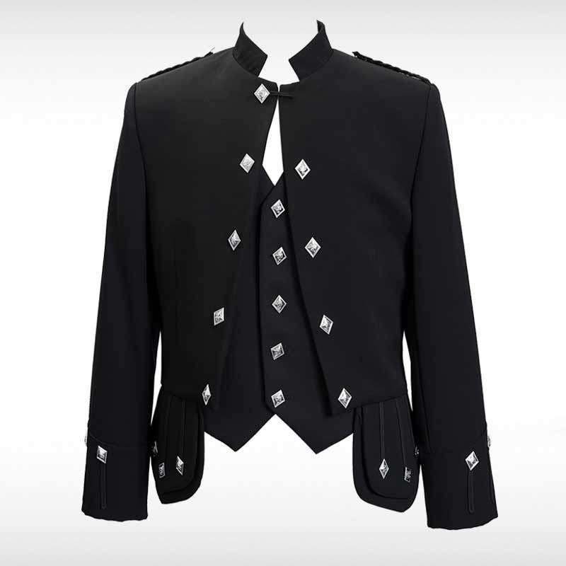 Black Sherrifmuir Pride Jacket & Waistcoat