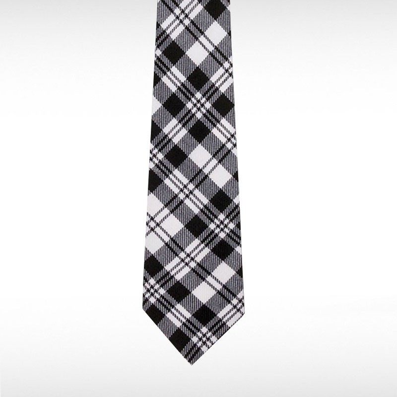Scott Black & White Modern Tartan Tie