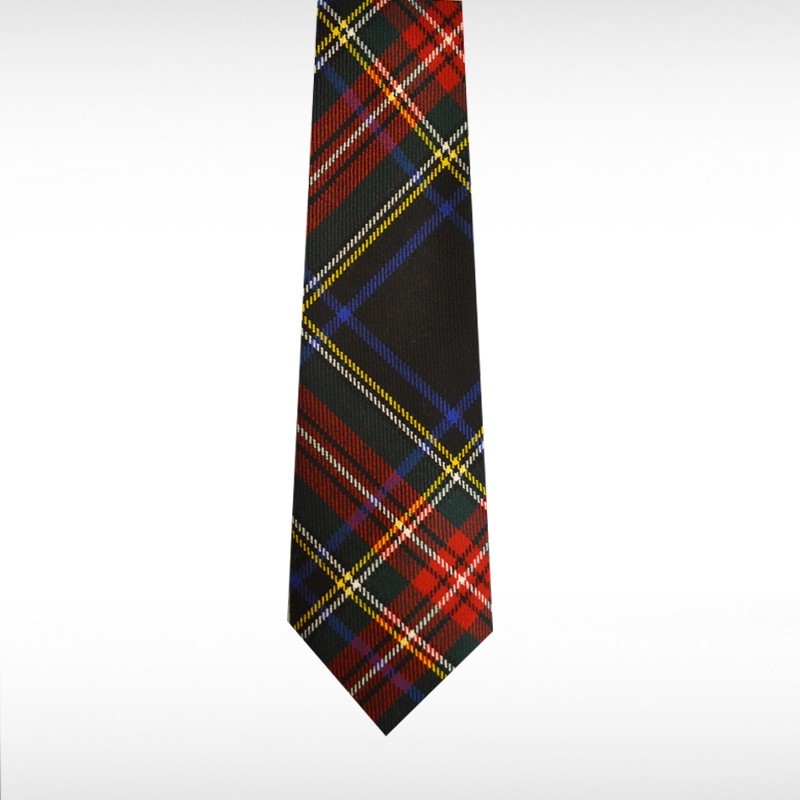 Stewart Black Modern Tartan Tie